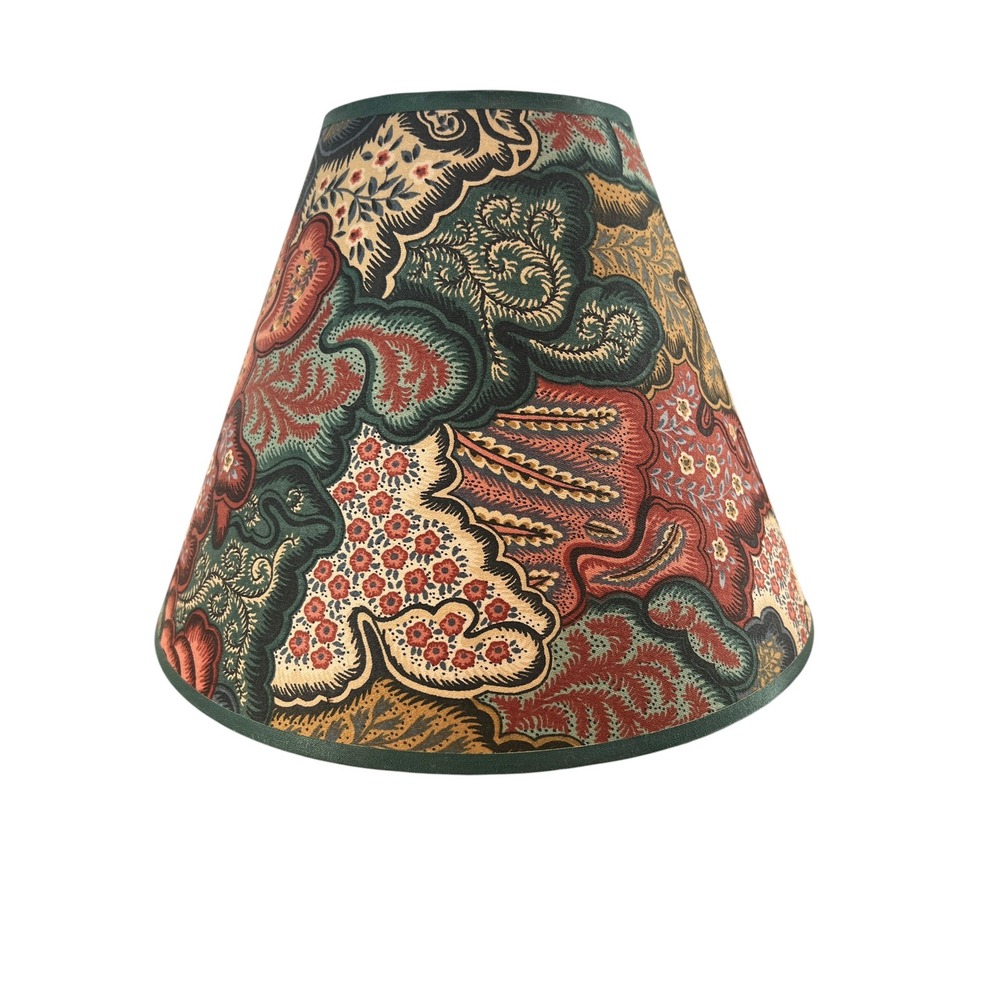 Vintage Boho Eclectic Floral Tapestry Empire Lamp Shade Green Burgundy - Picture 4 of 13